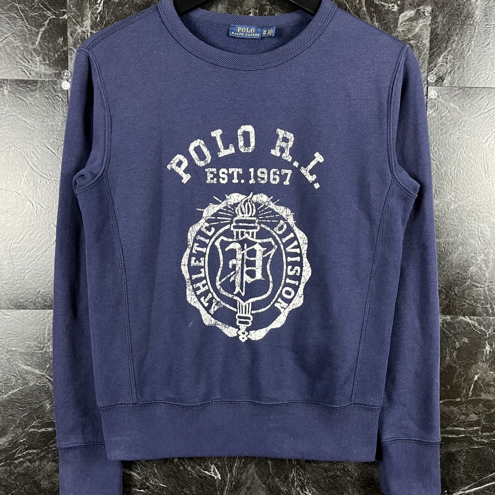 Polo Ralph Lauren Women's Blue Graphic Crest Sweatshirt XS